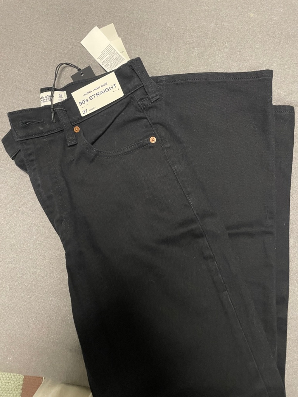 Abercrombie & Fitch Women 90's Straight Black Jeans